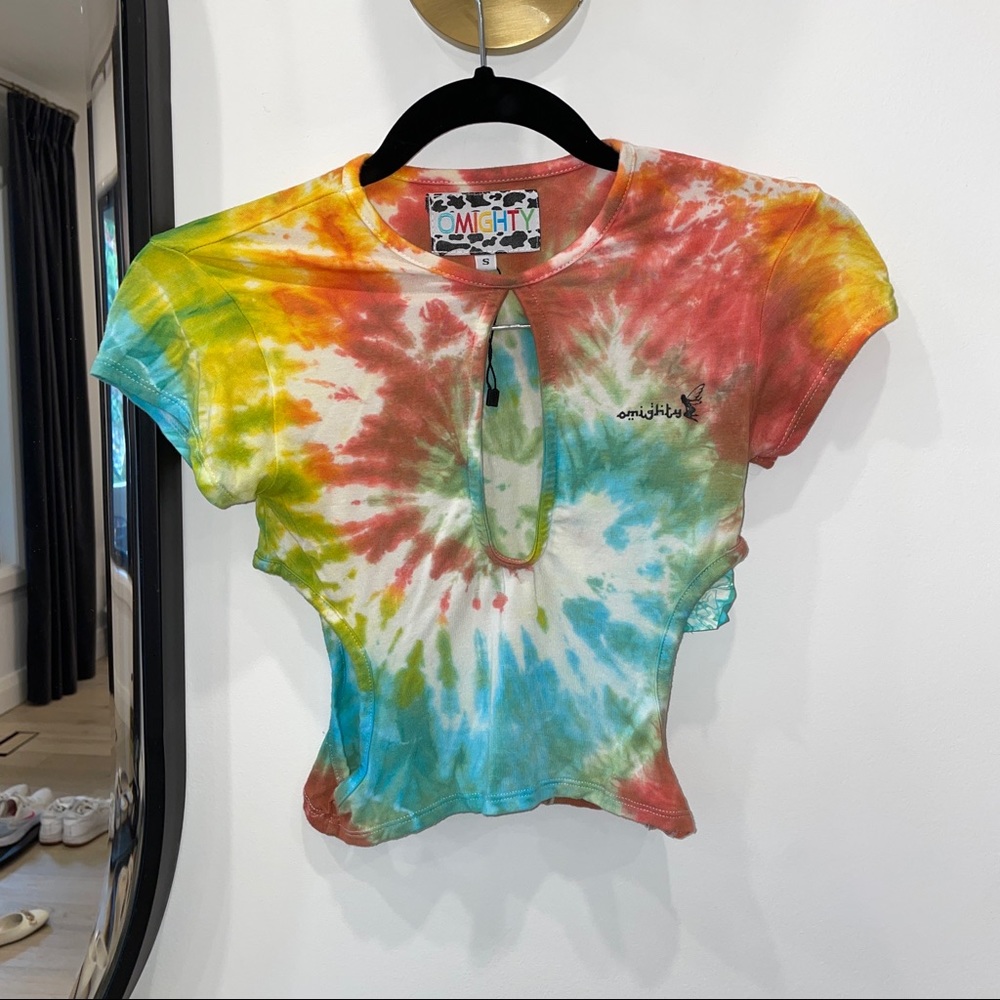 OMIGHTY tiedye shirt with cutouts